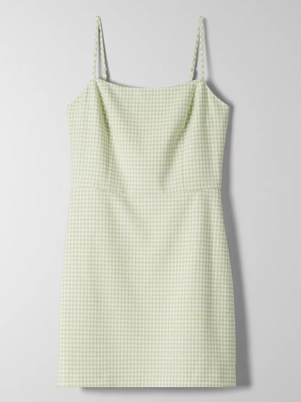 Aritzia Wilfred Isabelle Dress - Green Gingham Plaid Mini Dress - Picture 4 of 6